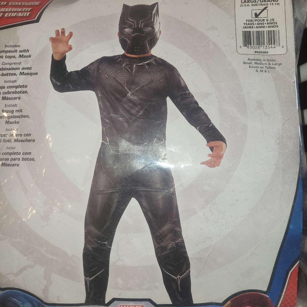 Kids Marvel's Black Panther Costume - size 8-10